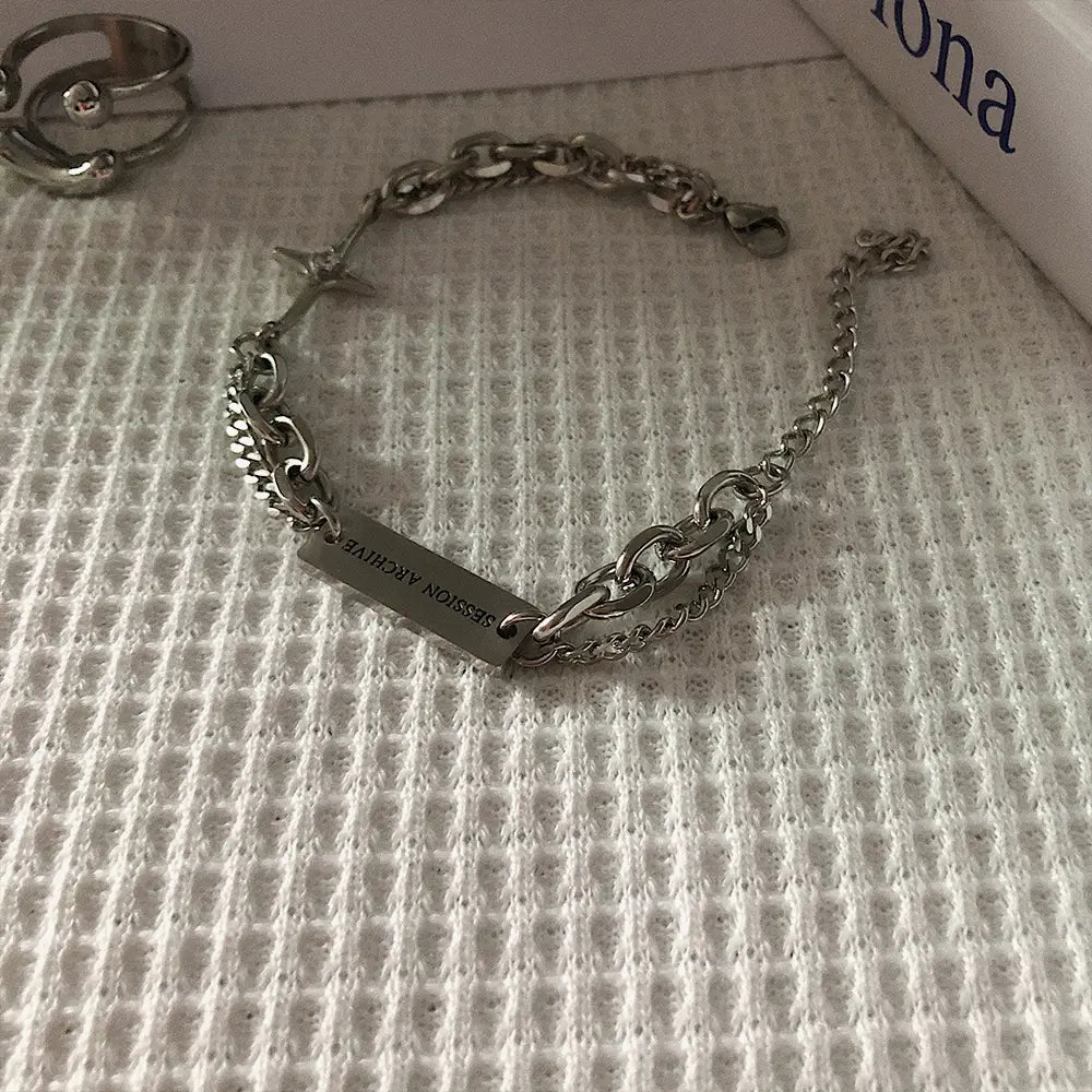 Double Layer Splicing Cross Bracelet