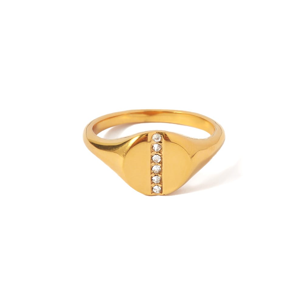 Stainless Steel White Diamond Ring