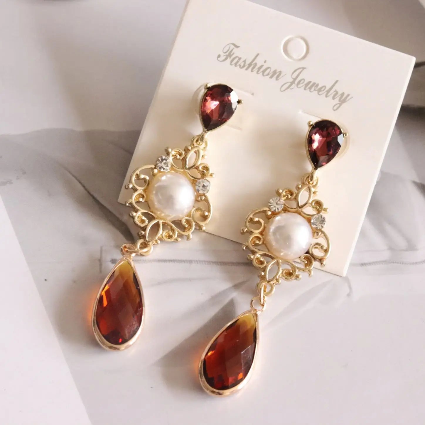 Vintage Pearl Earrings Hong Kong Style
