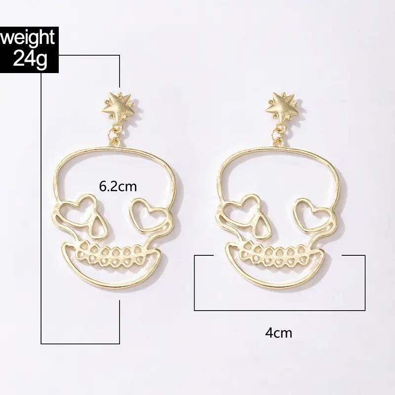 Christmas Skull Love Stud Earrings