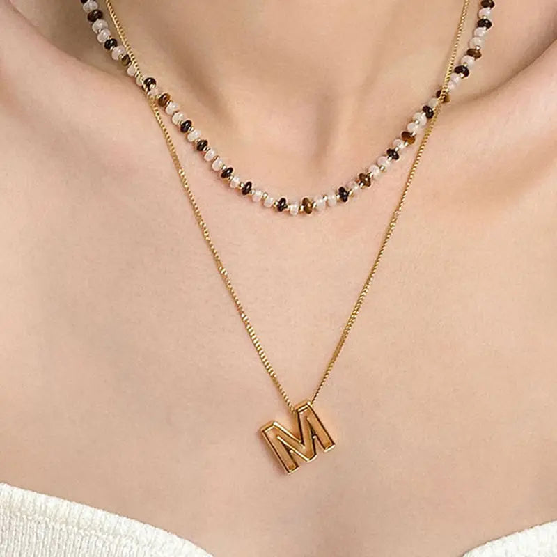 Titanium Steel Monogram Necklace