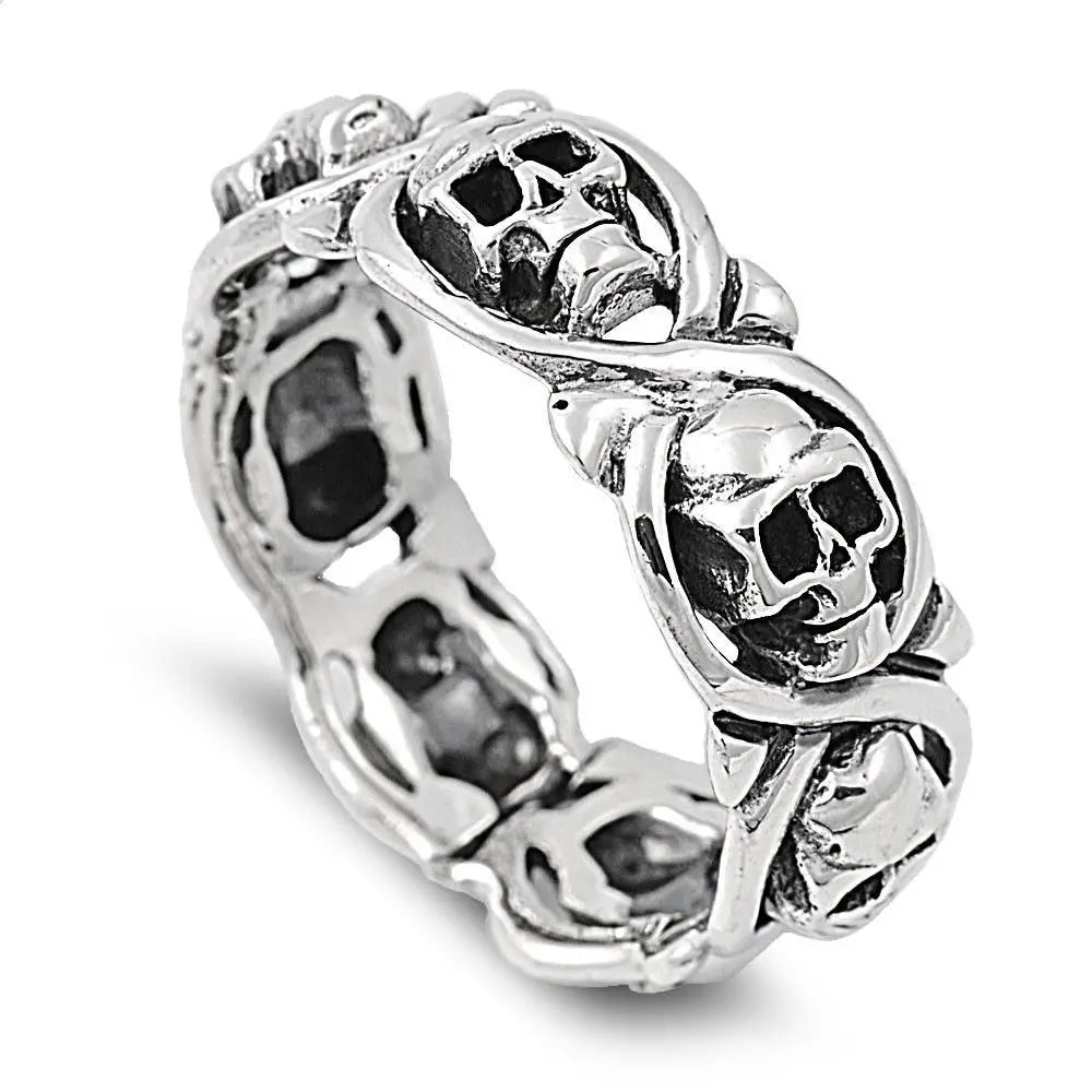 Full Circle Skull Halloween Ring