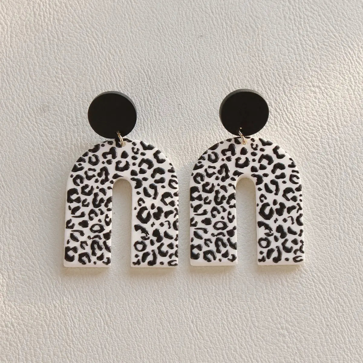 Acrylic Pink Leopard Print Earrings