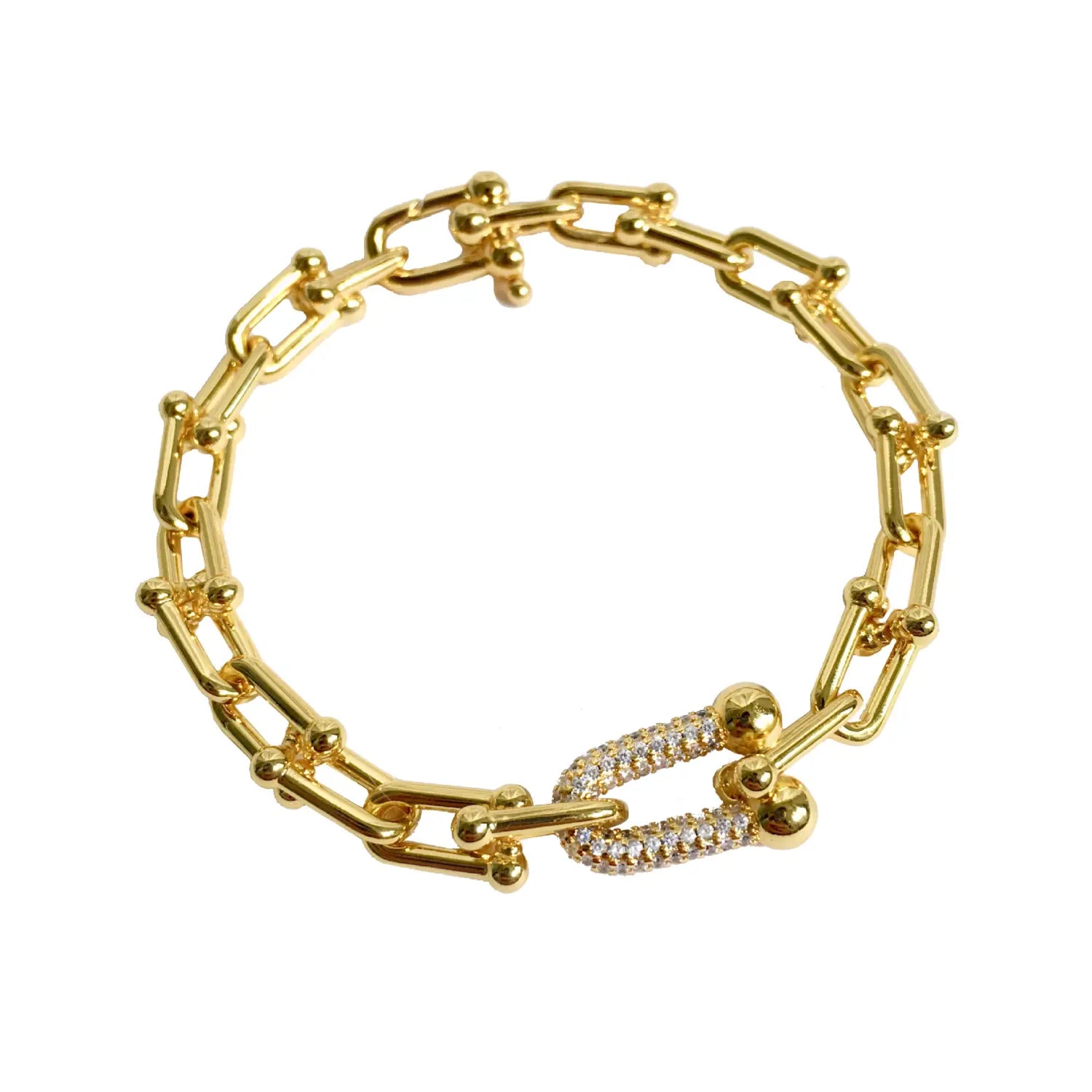 Punk U-shaped Bamboo Joint Bracelet