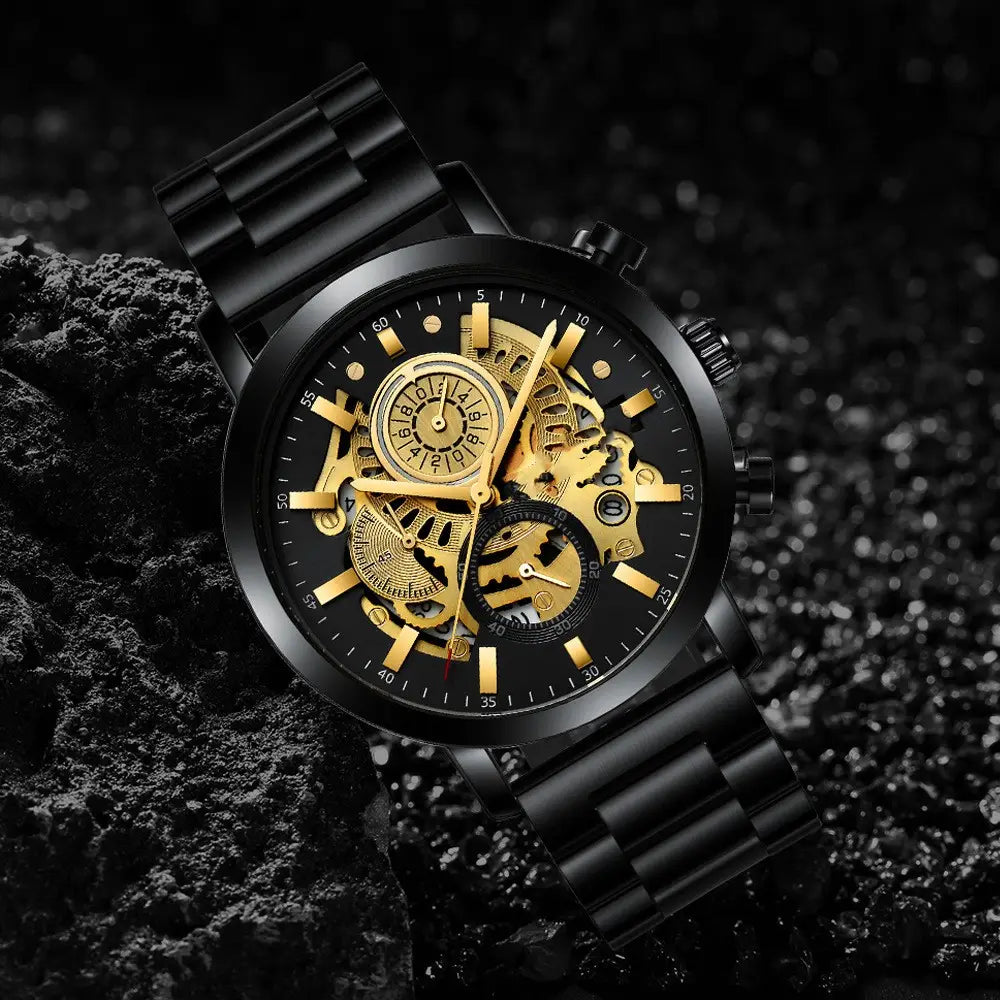 Multi-functional Hollowed Out Men’s Calendar Watch