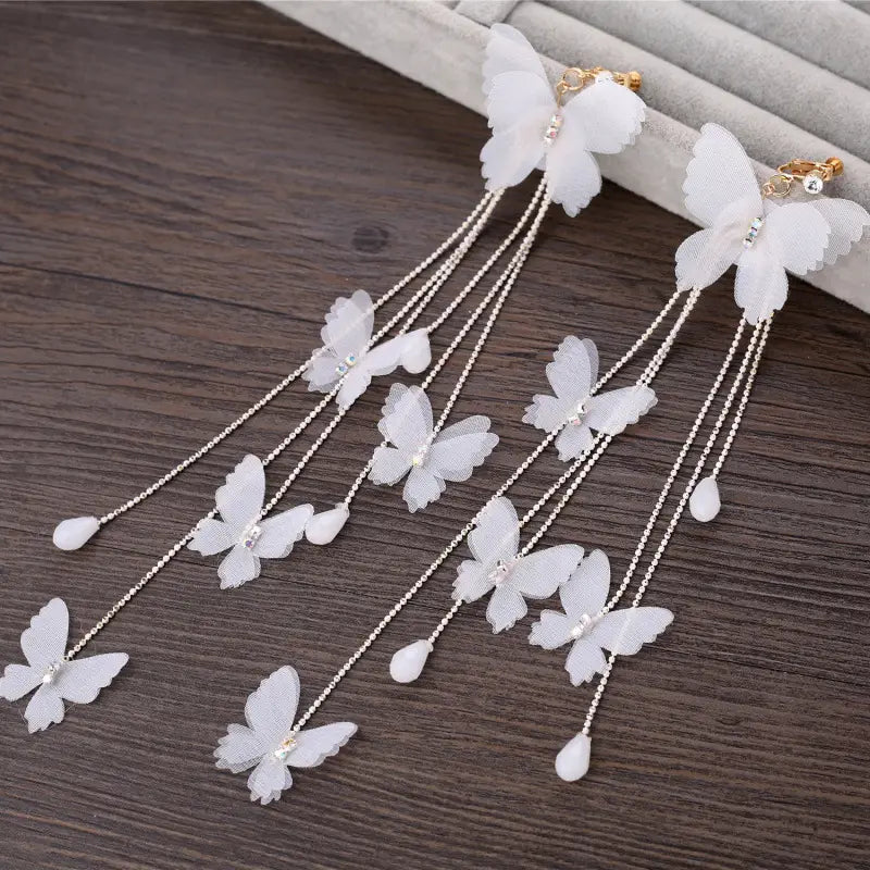Bridal Makeup Butterfly Earrings