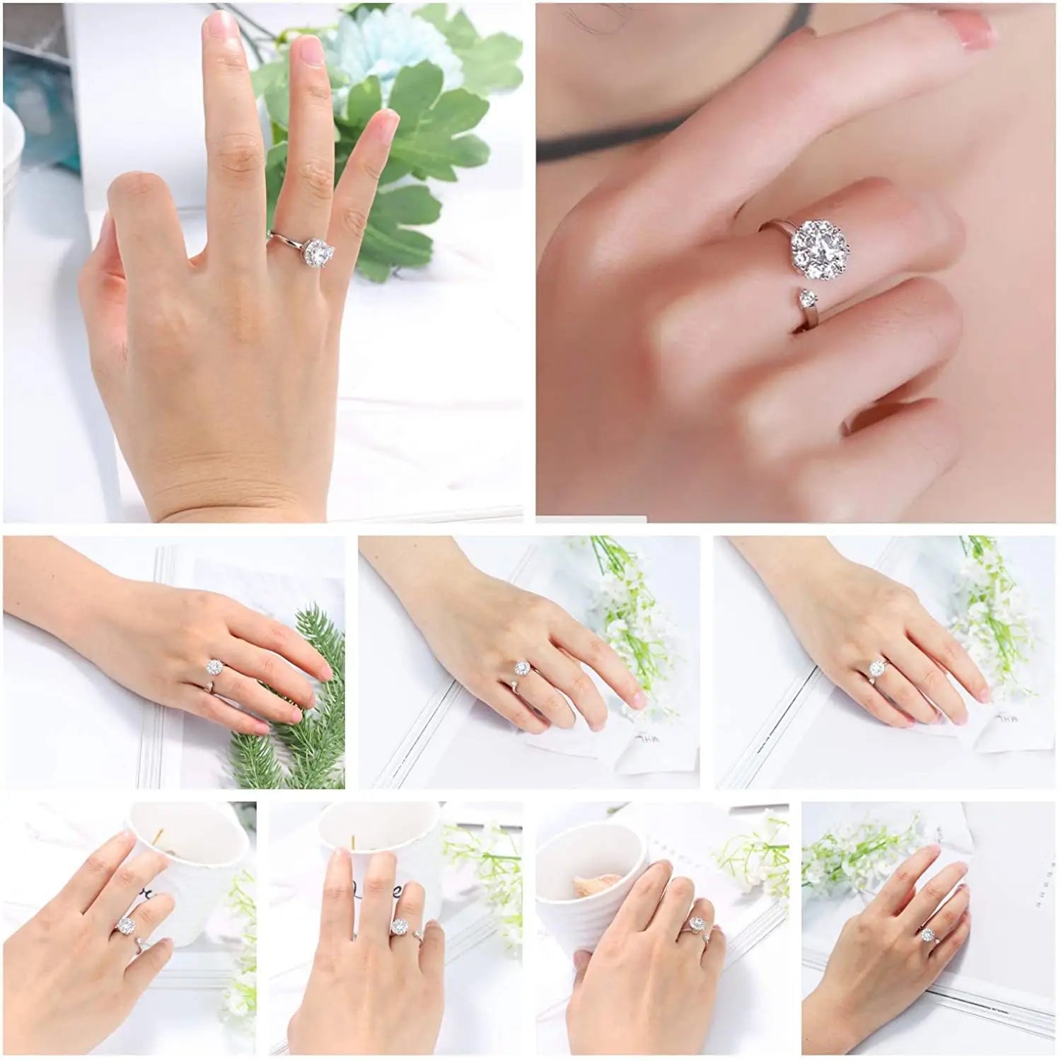 Floral Bee Spinner Ring