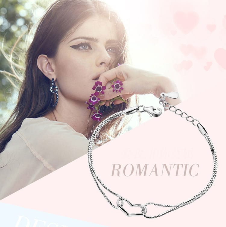 Heart-shaped Silver Bracelet