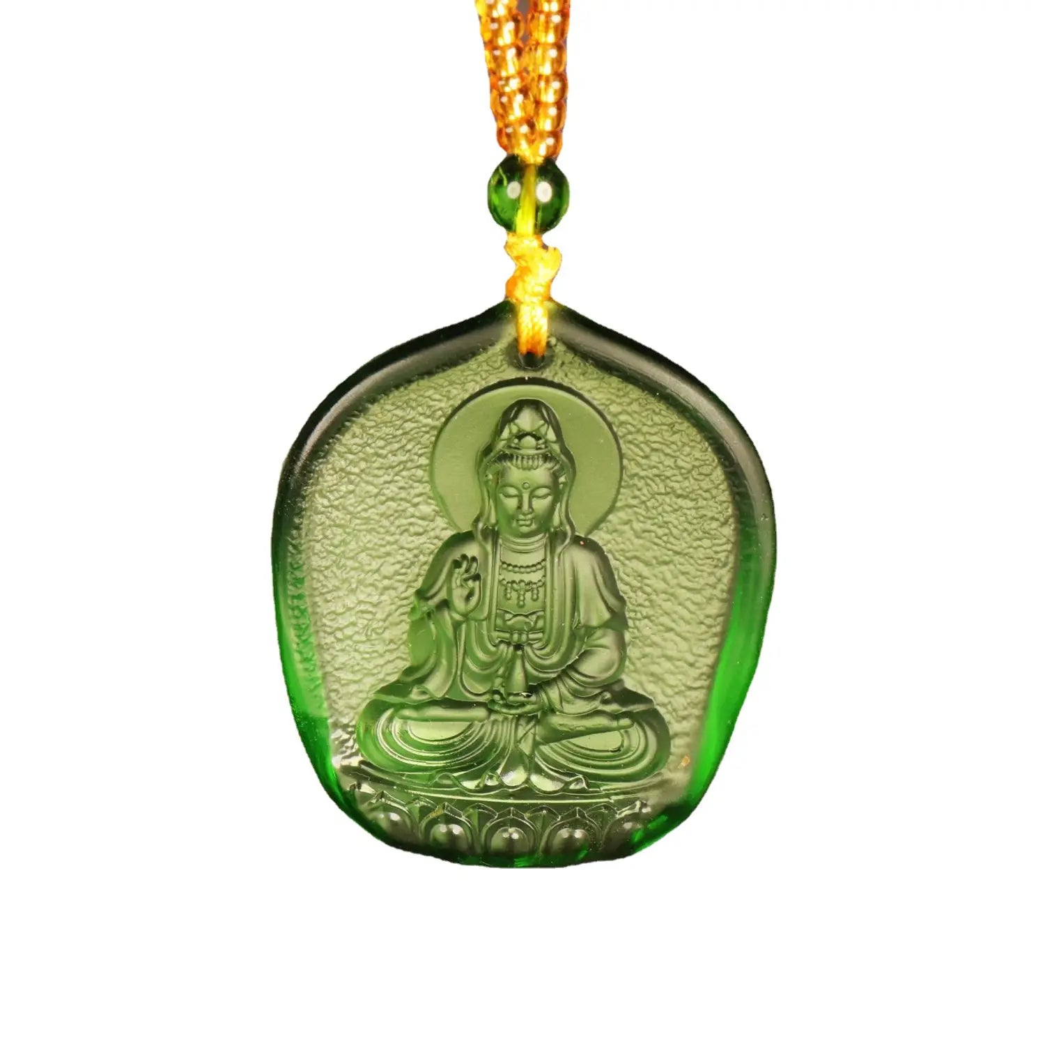 Lucite Green Tulku Medicine Buddha Necklace