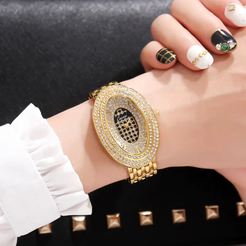 Oval Diamond British Watch