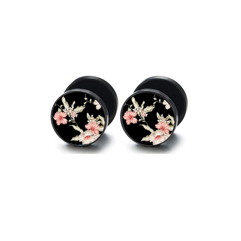 Retro Ethnic Round Cake Barbell Earrings