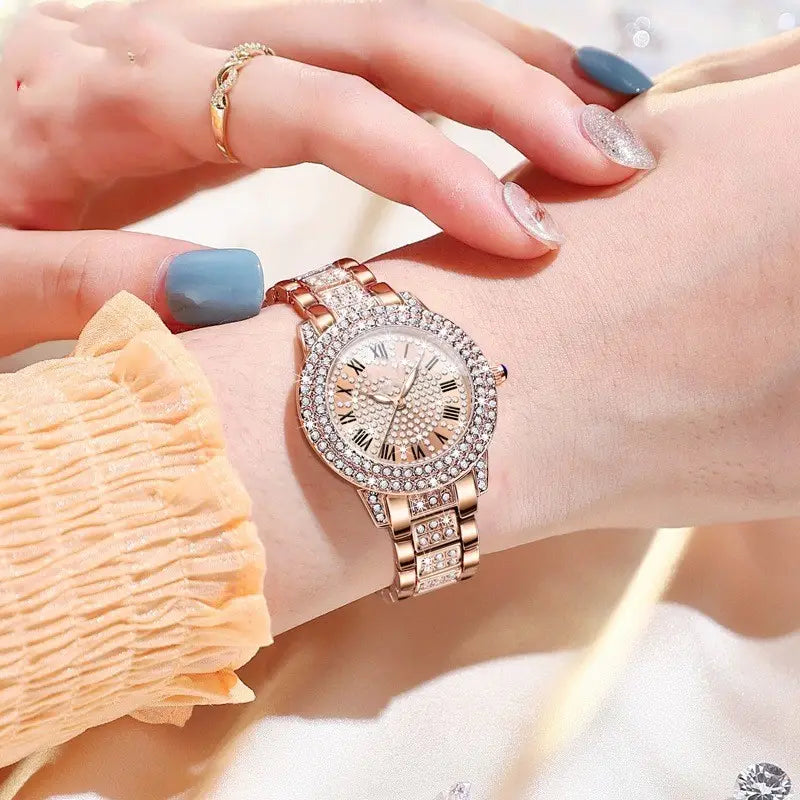 Elegant Sparkling Diamond Quartz Watch