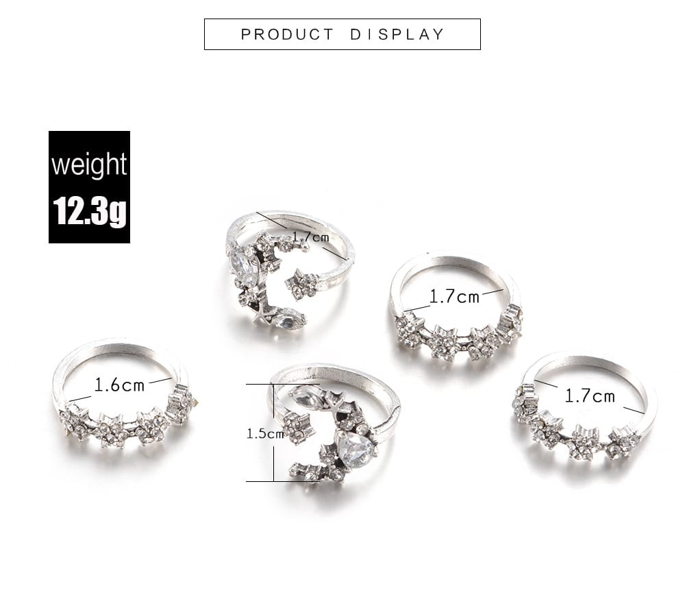 Star Moon Crystal Diamond Ring
