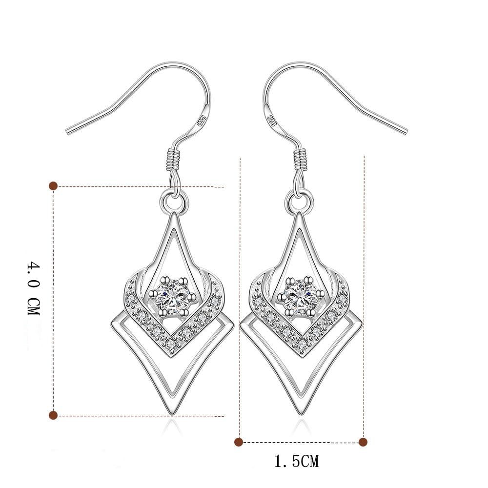 Geometric Heart-shaped Diamond Earrings