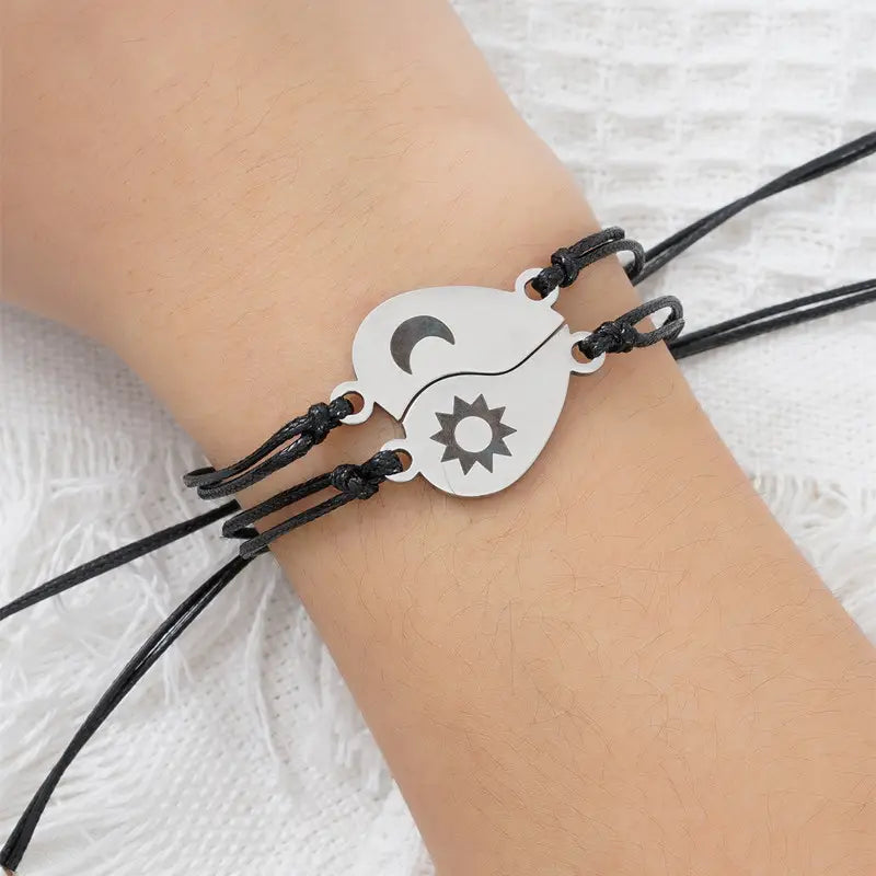 Sun Moon Couple Sister Card Bracelet Set