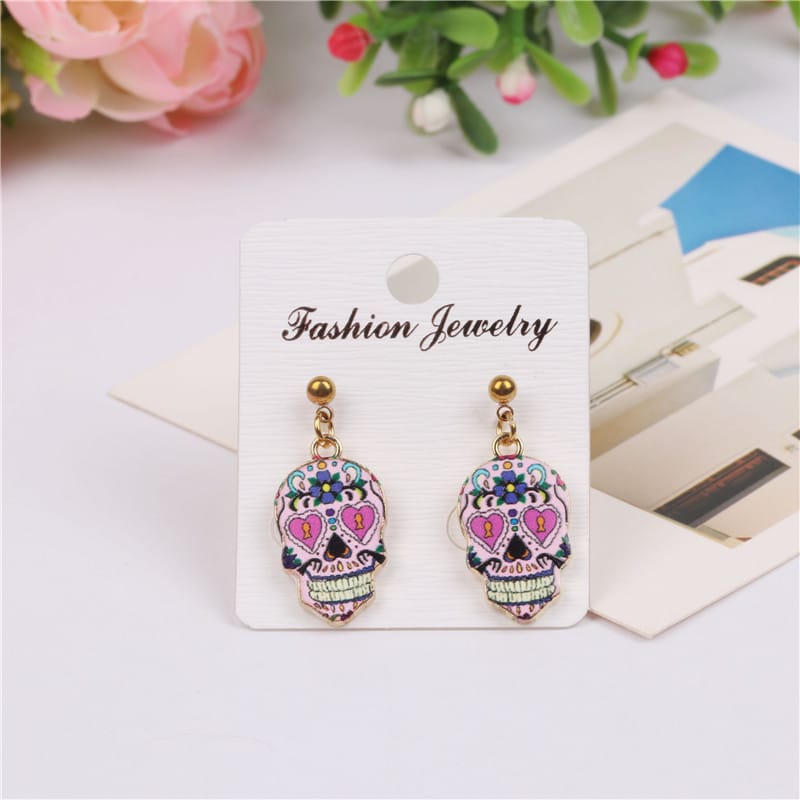 Punk Explosion Skull Earrings