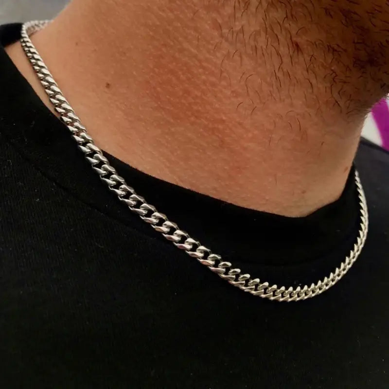 Stainless Steel Figaro Chain Necklace