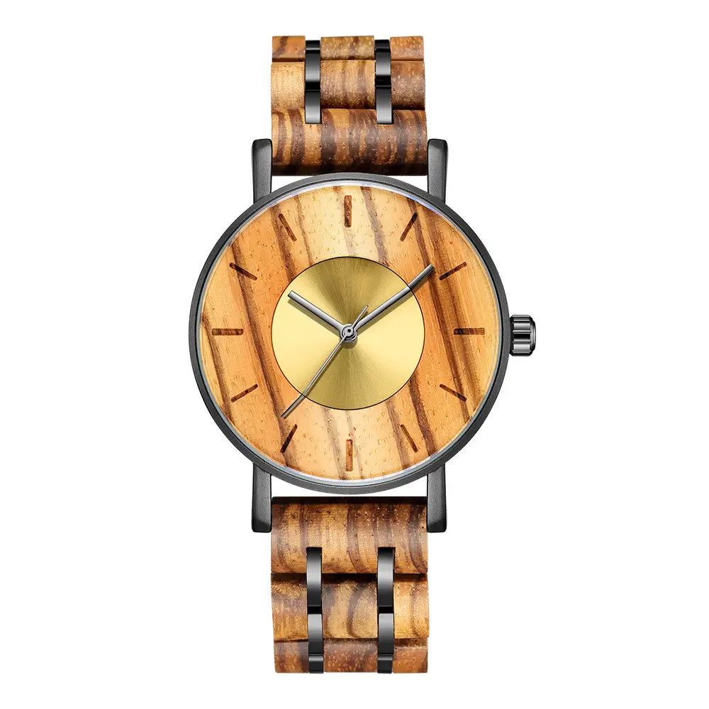 Summer Men’s Fashion Alloy Room Wood Watch