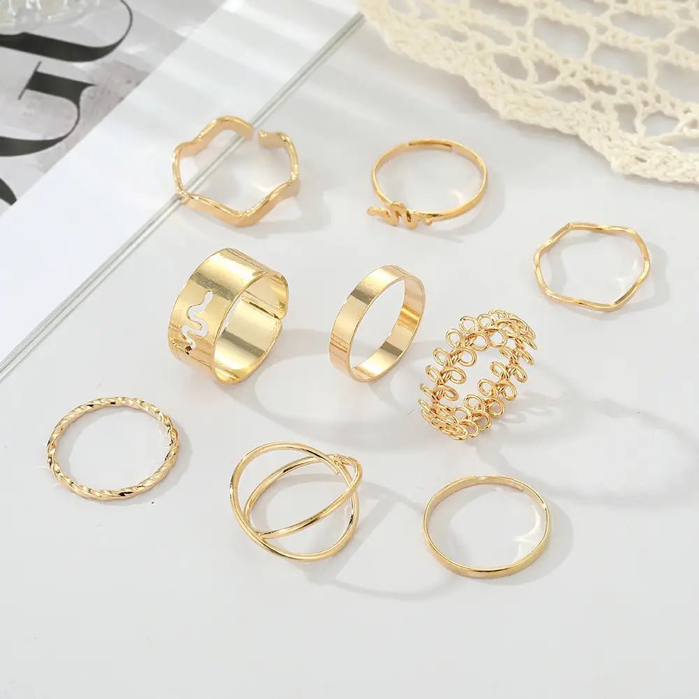 Snake Openwork Ring Set