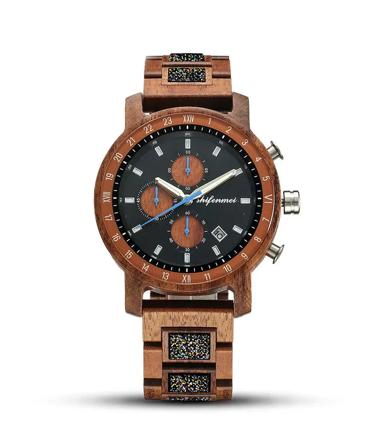 Multi-function Sports Wooden Watch for Men