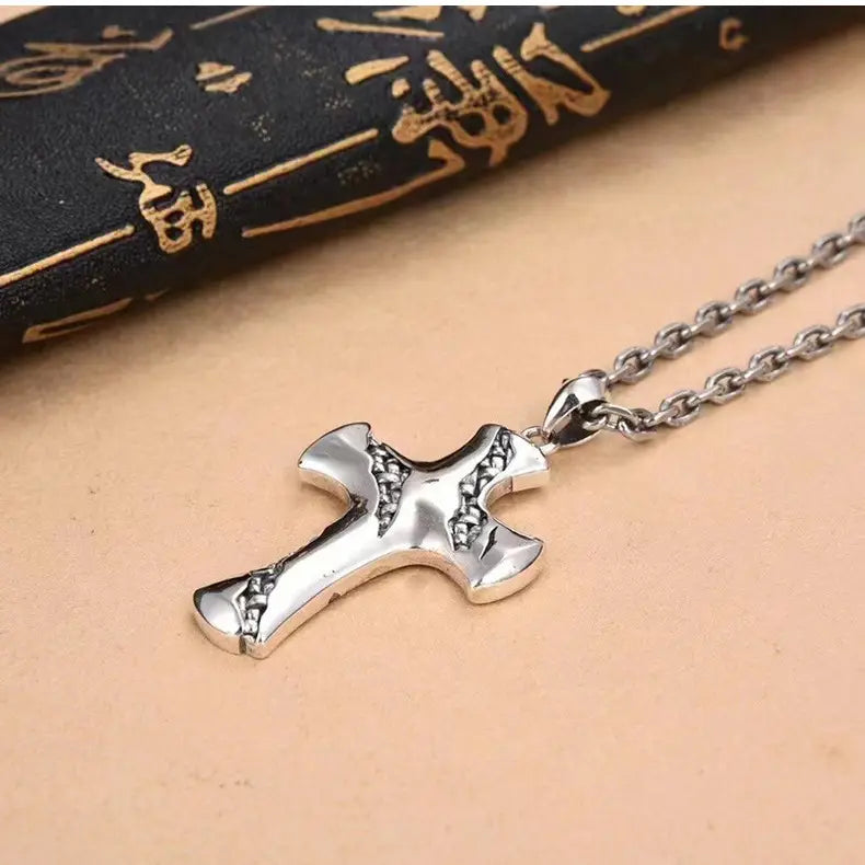 Sterling Silver Fission Cross Pendant