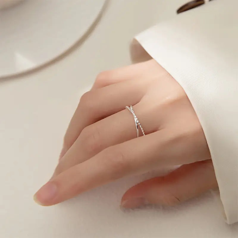 Crossed Love Lines Ring