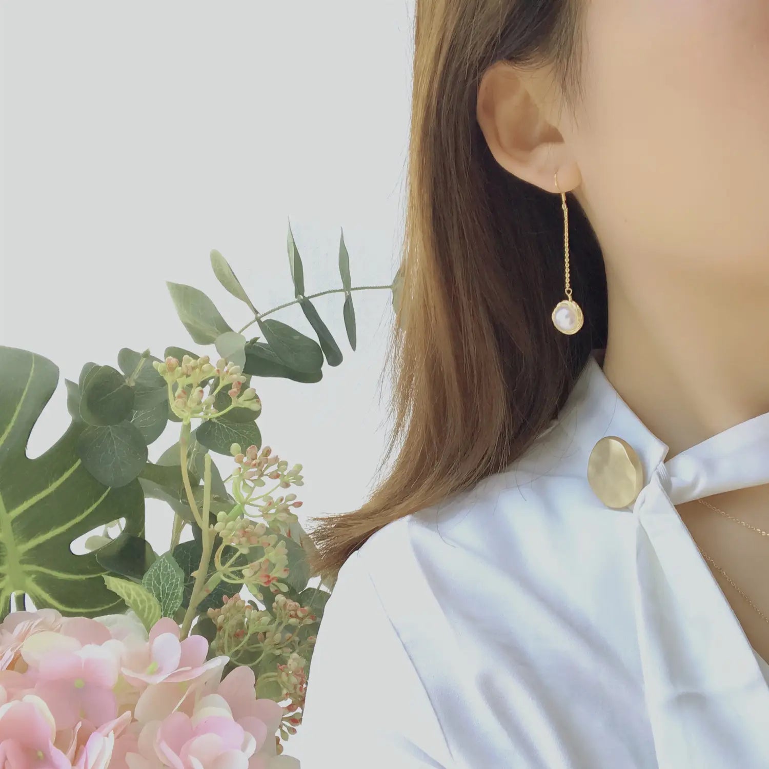 Long Pearl Dangle Earrings