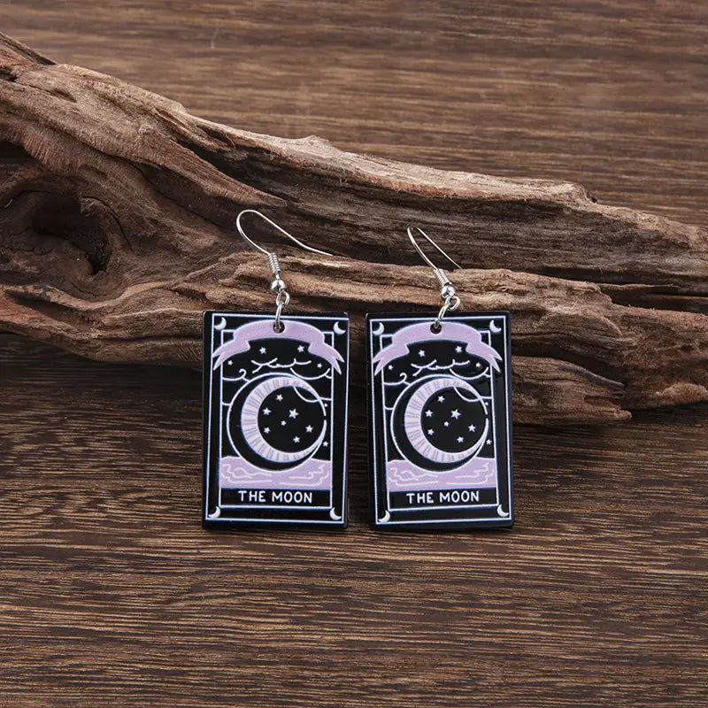 Black Cat Skull Acrylic Earrings