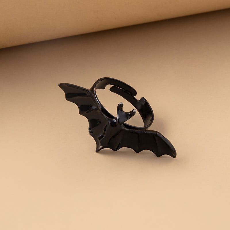 Black Alloy Vampire Bat Ring