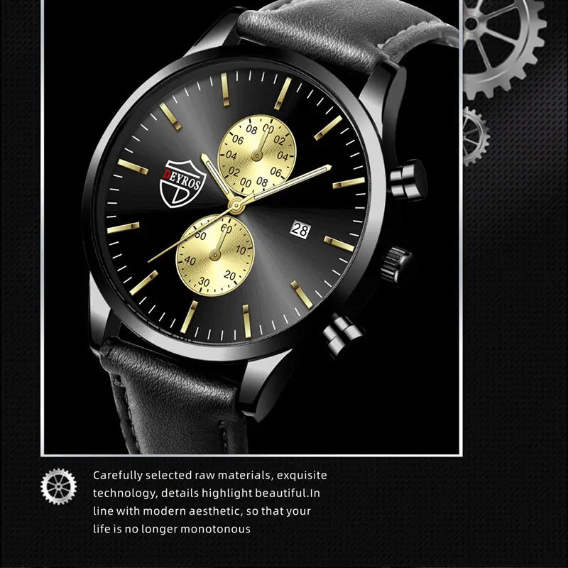 Leather Calendar Luminous Men’s Quartz Watch