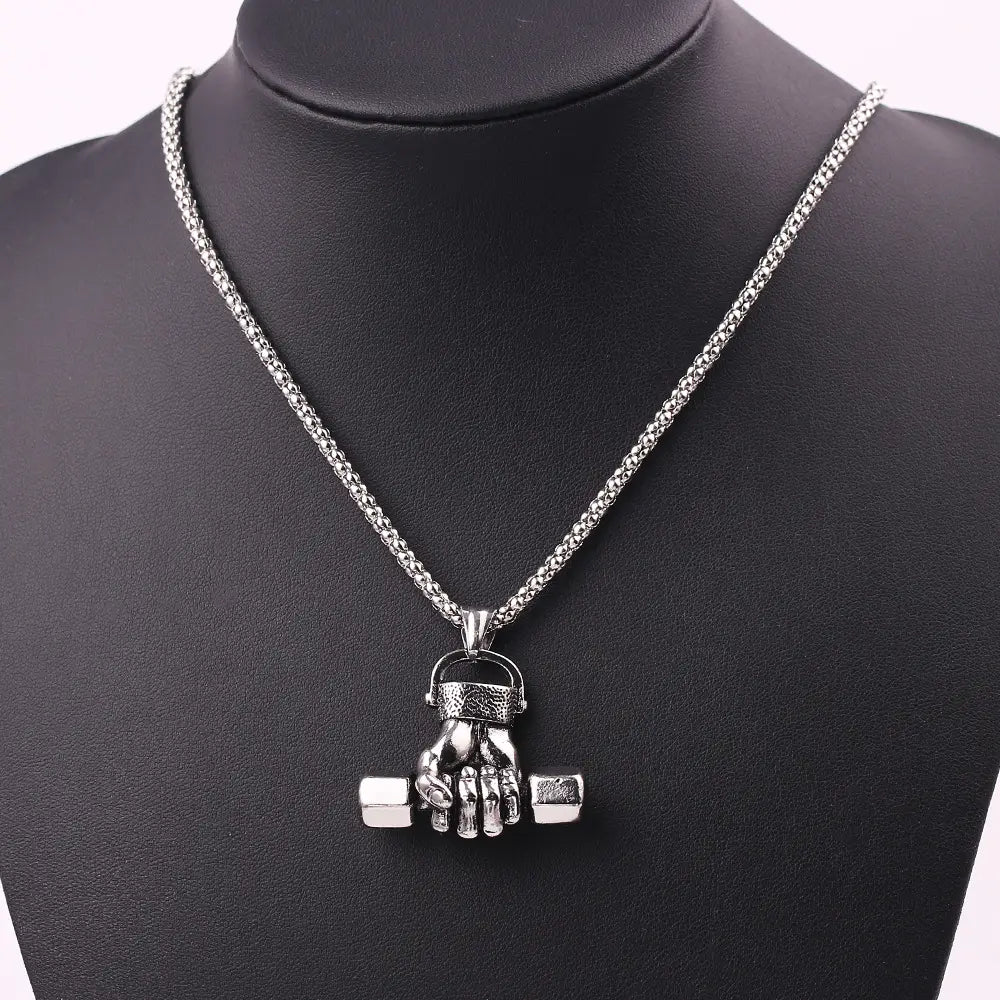 Dumbbell Gym Necklace