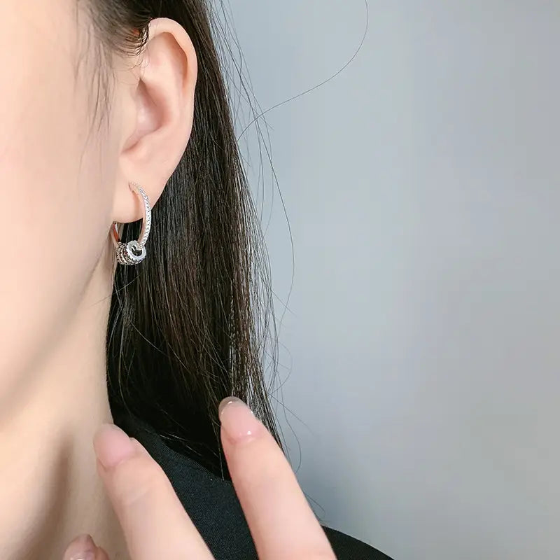 Colorful Small Circle Zircon Earrings