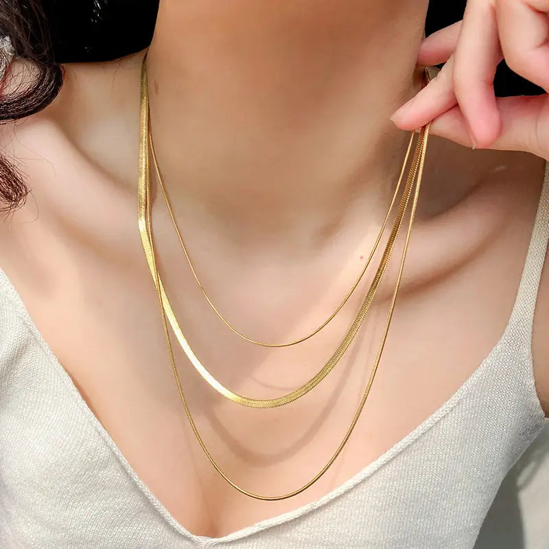 Snake Bone Three-layer Clavicle Chain