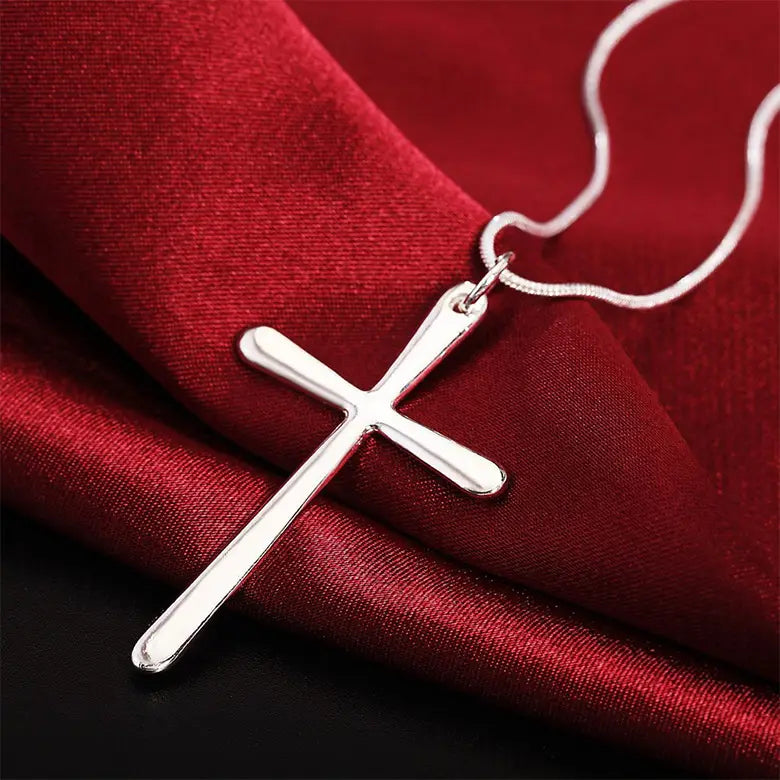 Platinum Cross Necklace