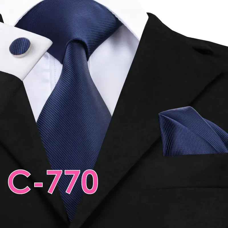 Solid Silk Neck Tie Set
