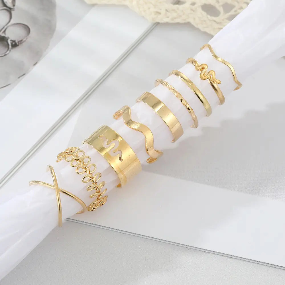 Snake Openwork Ring Set