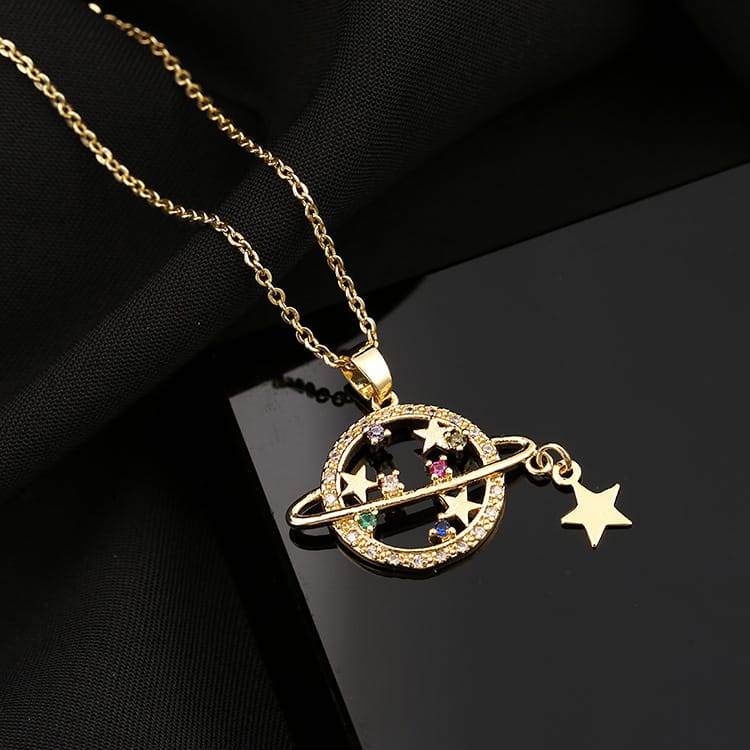 Colorful Zircon Planet Pendant