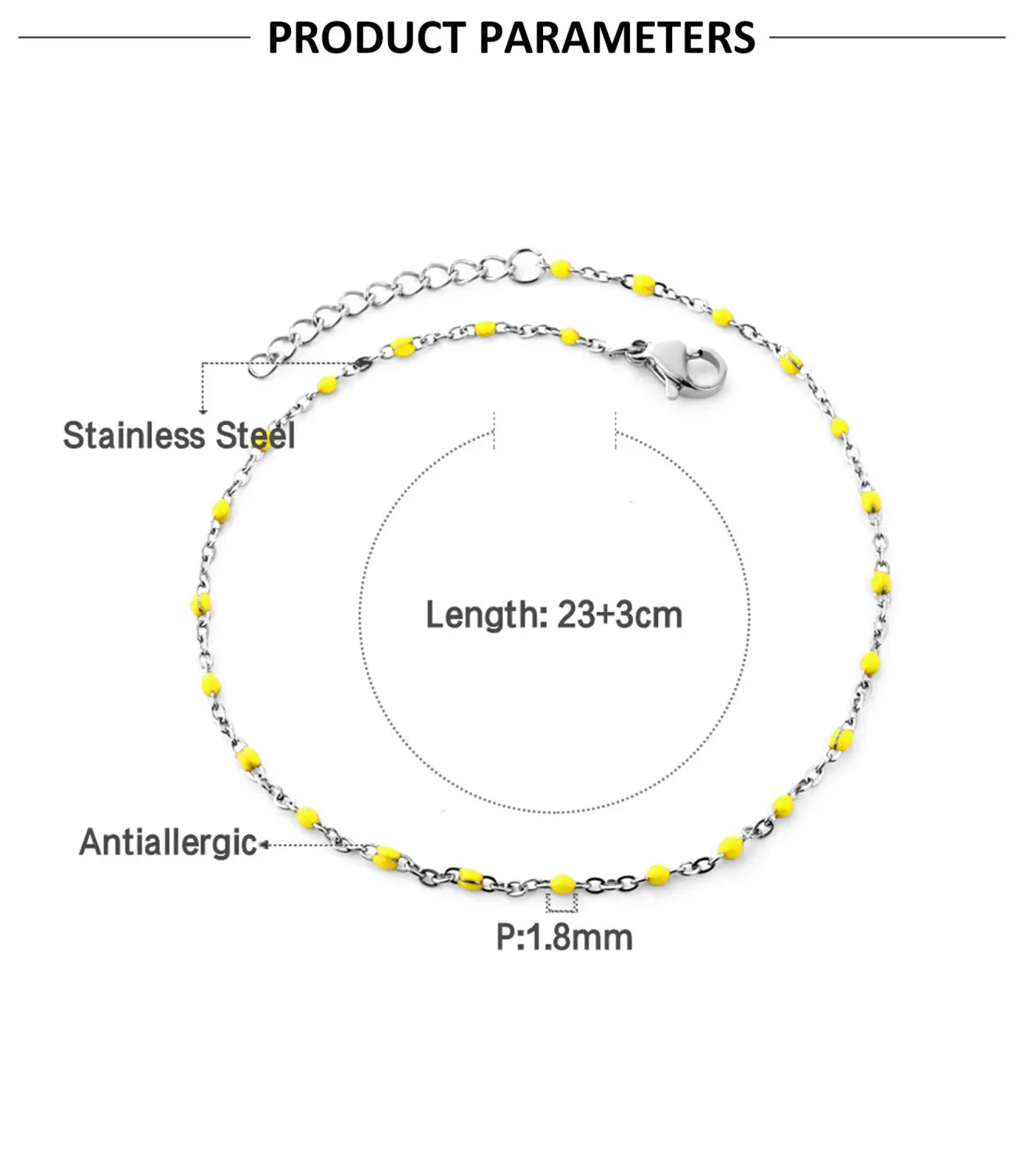 Retro Colored Bead Anklet