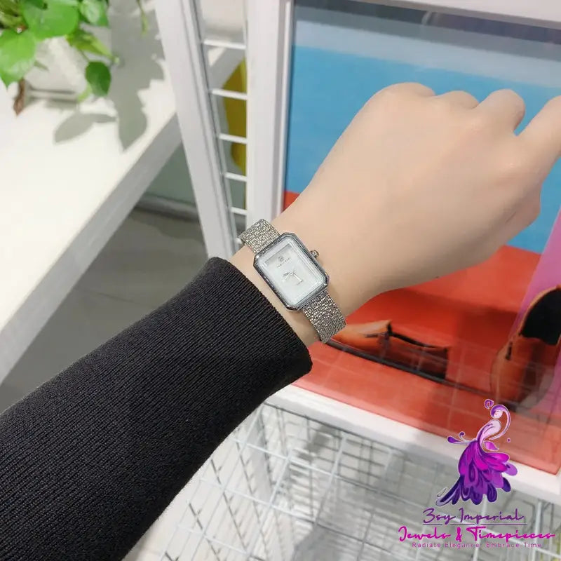 Delicate Mesh Square Waterproof Quartz Watch