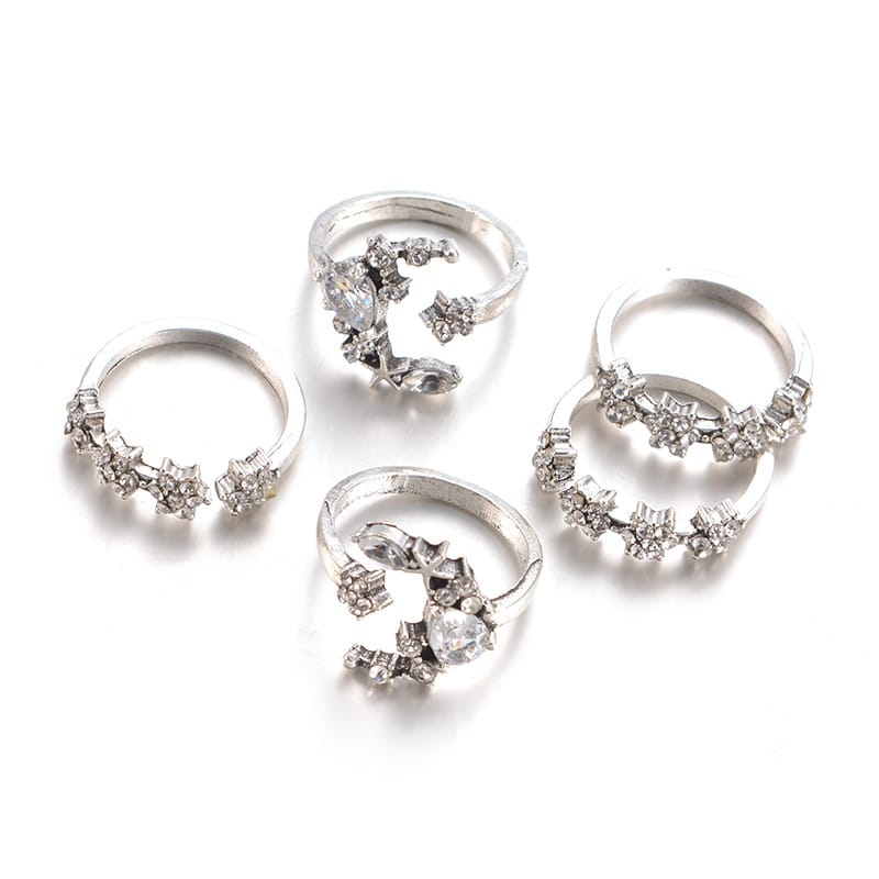 Star Moon Crystal Diamond Ring