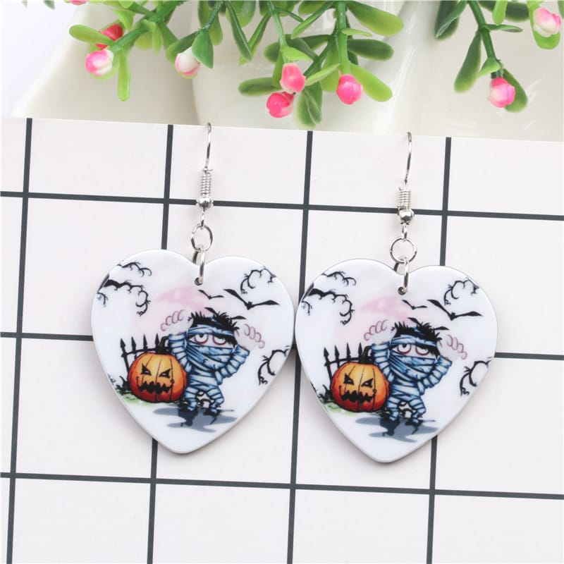 Halloween Black Cat Pumpkin Earrings Ghost Festival