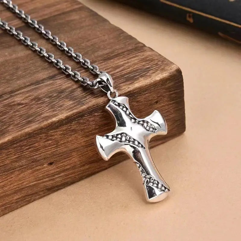Sterling Silver Fission Cross Pendant