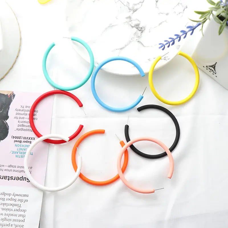 Frosted C- Shaped Earrings
