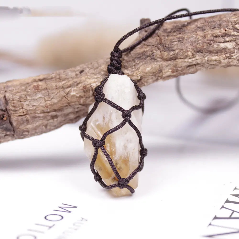 Handcrafted Crystal Net Necklace