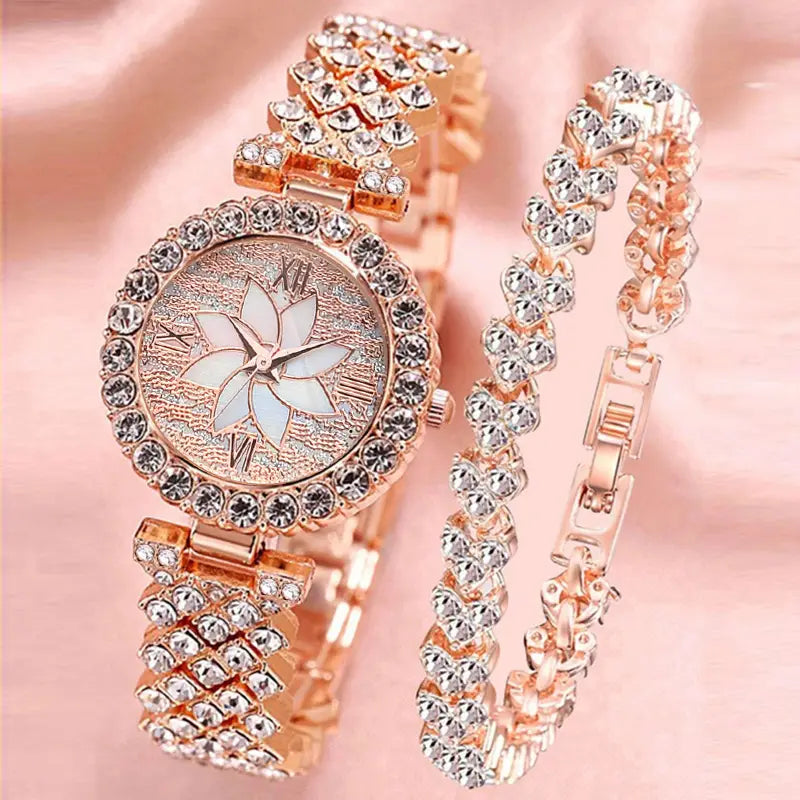 Starry Sky Flower Diamond-embedded Bracelet Watch