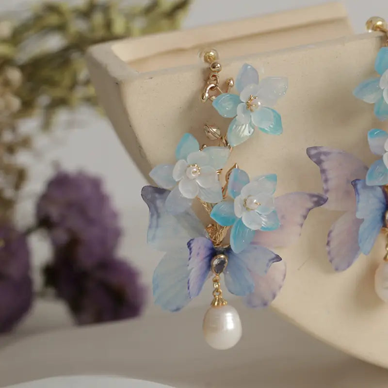 Butterfly Flower Earrings
