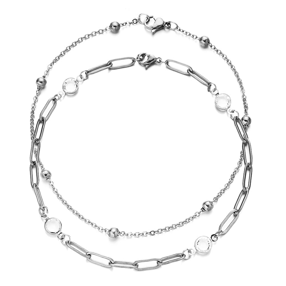 Stylish Stainless Steel Crystal Chain