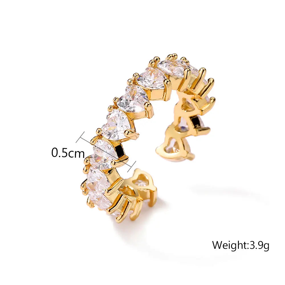 Open-end Zircon Love Ring