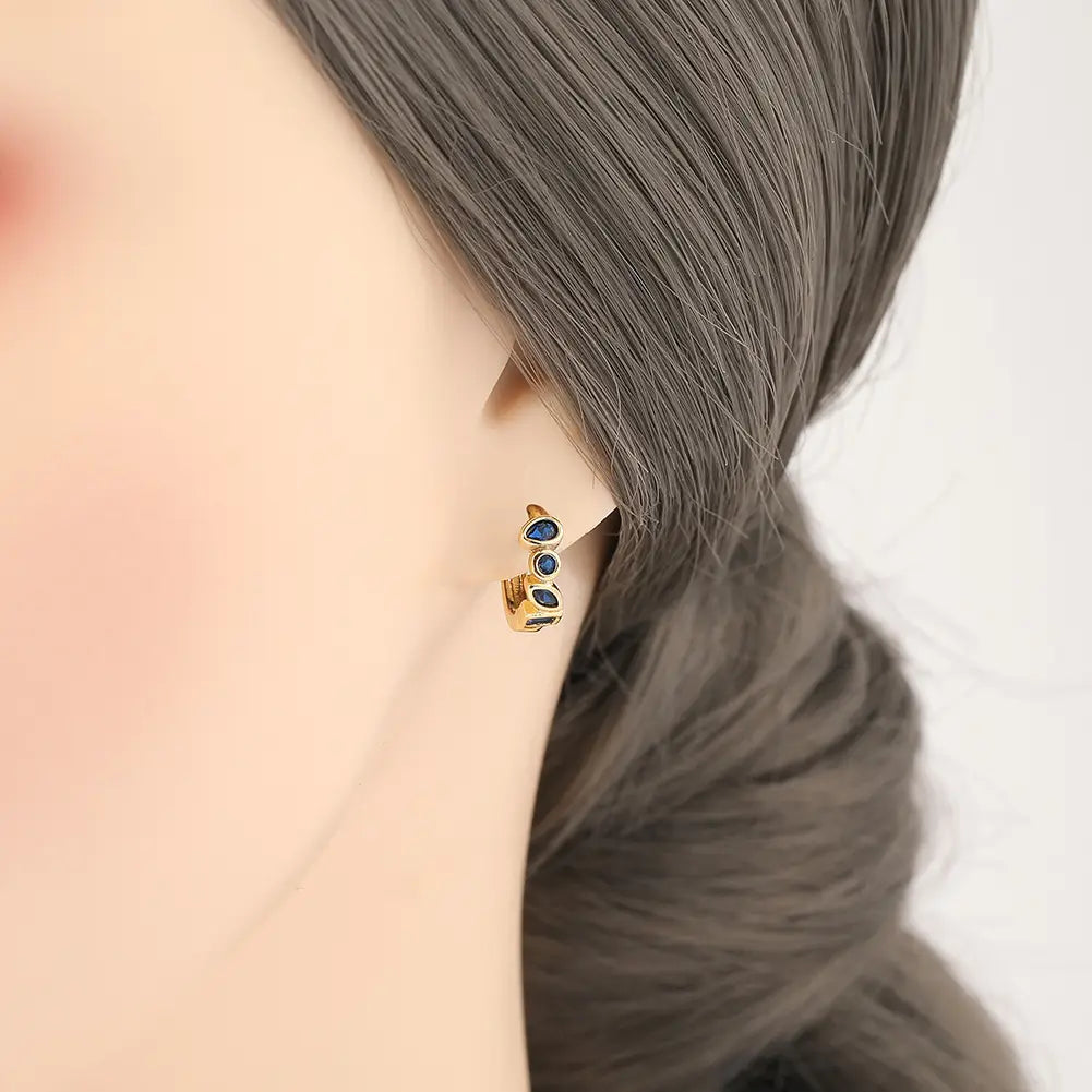 Irregular Zircon Studded Earrings for Women