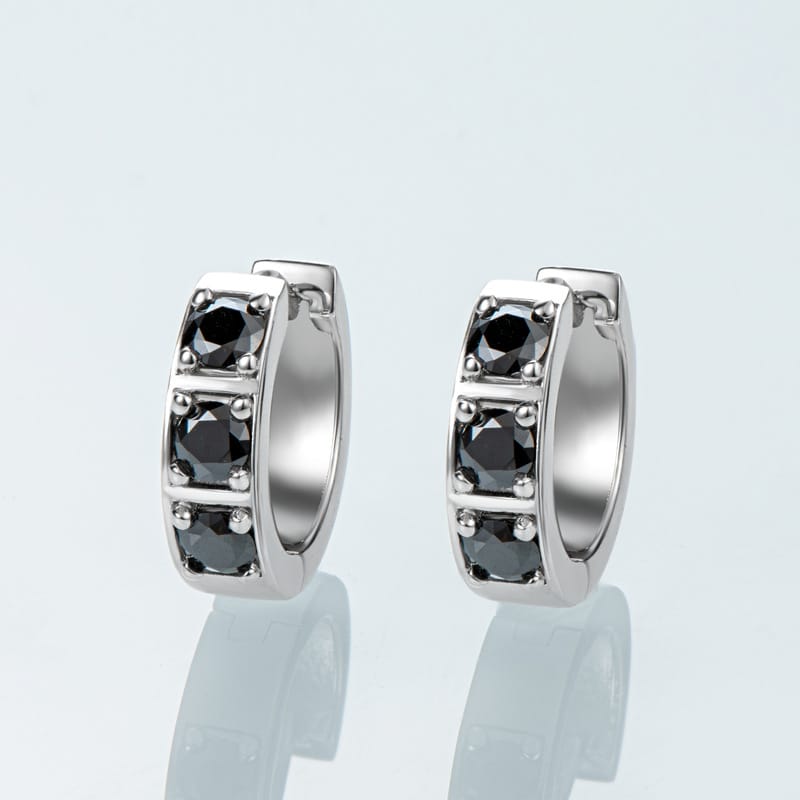 Moissanite Black And White Ear Clip